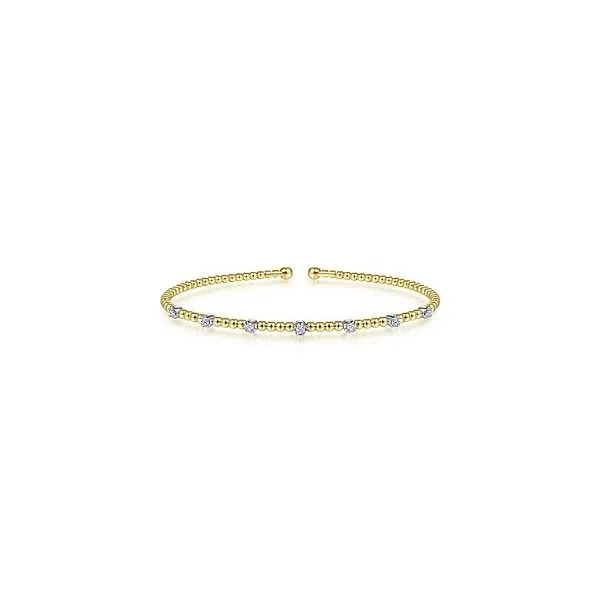 14K White-Yellow Gold Bujukan Diamond Stations Bangle Stambaugh Jewelers Defiance, OH
