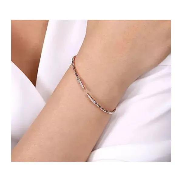 14kt Rose Gold Diamond Cuff Bracelet Image 2 Stambaugh Jewelers Defiance, OH