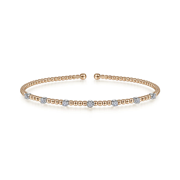 14kt Rose amd White Gold Diamond Bujukan Cuff Bracelet Stambaugh Jewelers Defiance, OH