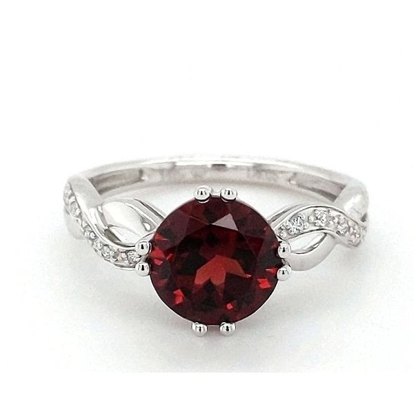 Garnet and Diamond Fashion Ring Image 2 Stambaugh Jewelers Defiance, OH