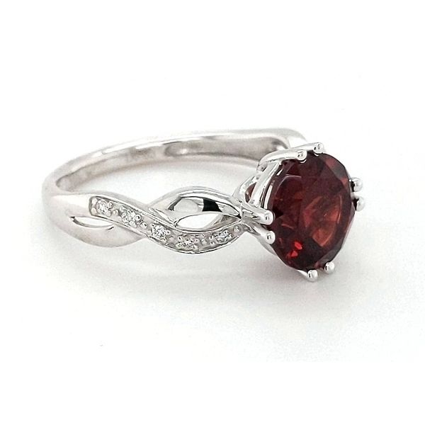 Garnet and Diamond Fashion Ring Image 3 Stambaugh Jewelers Defiance, OH