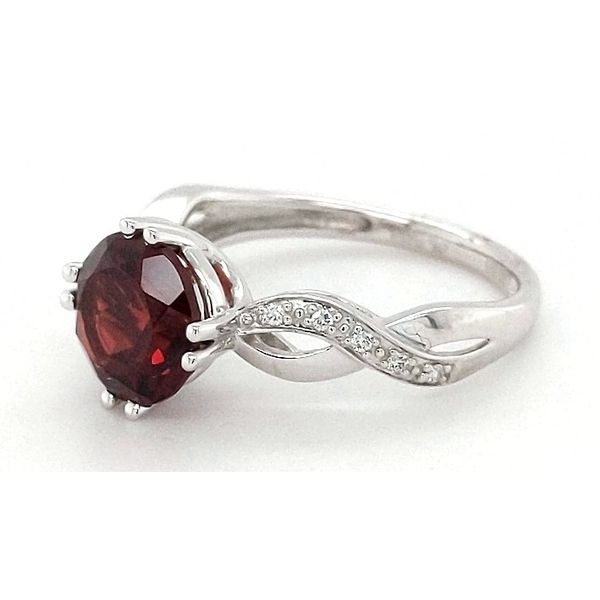 Garnet and Diamond Fashion Ring Image 4 Stambaugh Jewelers Defiance, OH