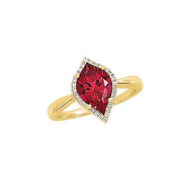 14kt White Gold Lab-created Ruby and Diamond Ring Stambaugh Jewelers Defiance, OH