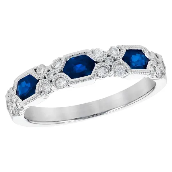 14 Karat White Gold Vintage Sapphire and Diamond Fashion Ring Stambaugh Jewelers Defiance, OH