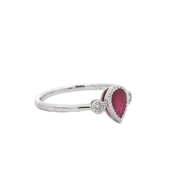 14kt White Gold Ruby and Diamond Ring Image 2 Stambaugh Jewelers Defiance, OH