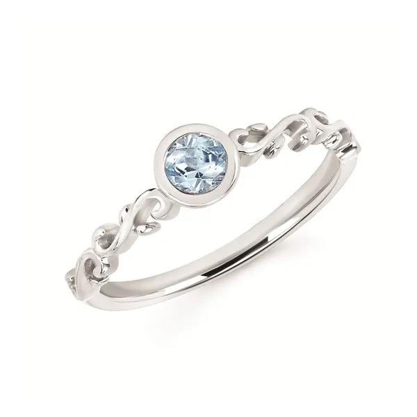 14kt White Gold BlueTopaz Stackable Ring Stambaugh Jewelers Defiance, OH