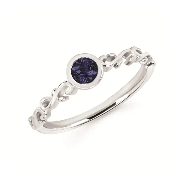 14kt White Gold Created Sapphire Stackable Ring Stambaugh Jewelers Defiance, OH