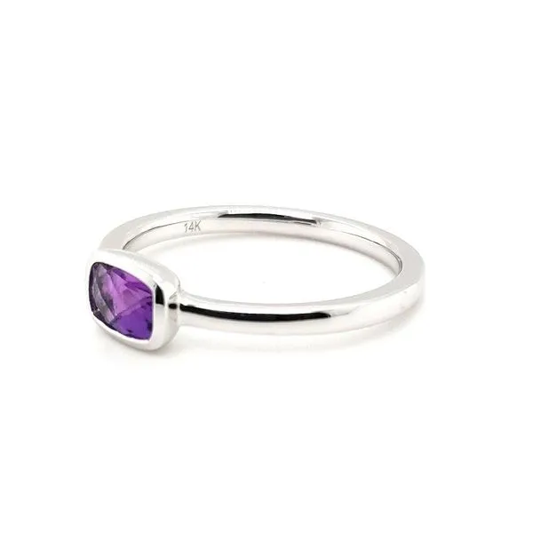 14kt White Gold Amethyst Ring Image 3 Stambaugh Jewelers Defiance, OH