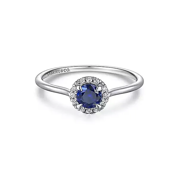 14kt White Gold Blue Sapphire and Diamond Ring Stambaugh Jewelers Defiance, OH