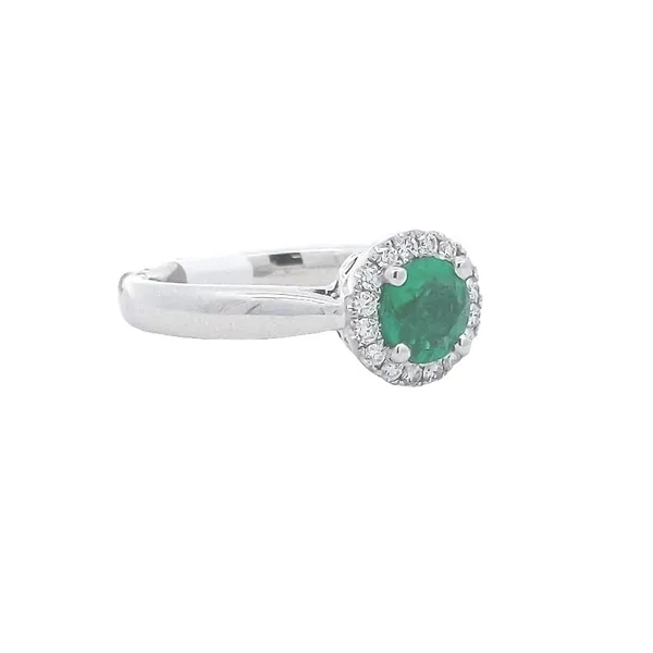 18kt White Gold Emerald and Diamond Ring Image 2 Stambaugh Jewelers Defiance, OH