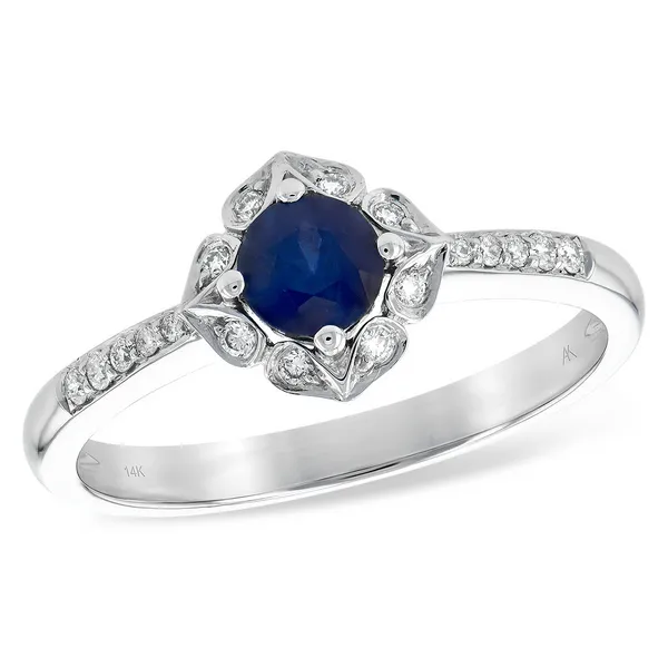 14kt White Gold Sapphire and Diamond Ring Stambaugh Jewelers Defiance, OH