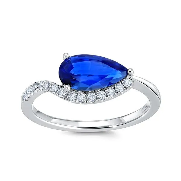 14kt White Gold Chatham® Created Sapphire and Diamon...