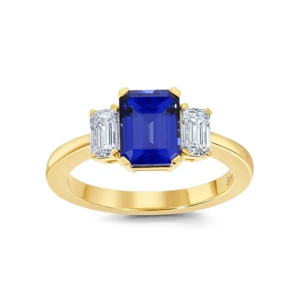 14kt Yellow Gold Chatham® Created Sapphire and Diamond Ring Stambaugh Jewelers Defiance, OH