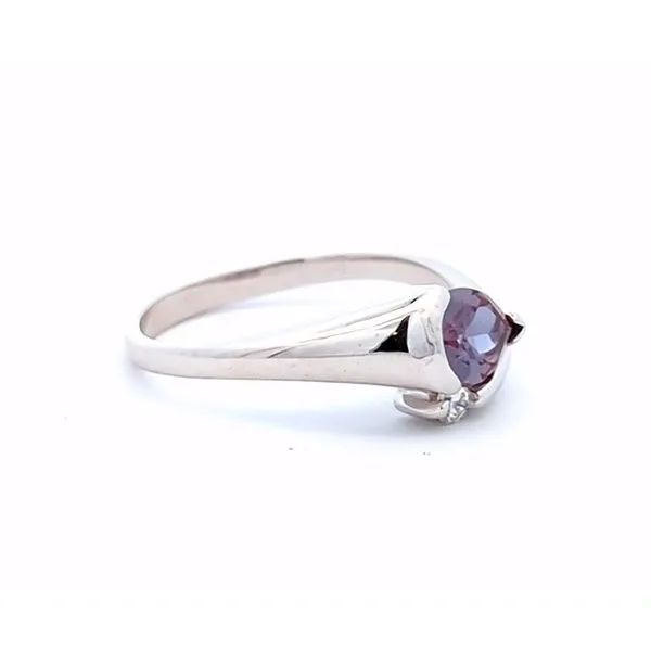 14kt White Gold Alexandrite and Diamond Ring Image 4 Stambaugh Jewelers Defiance, OH