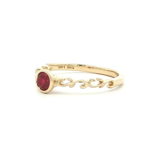 14 Karat White Gold Created Ruby Stackable Ring