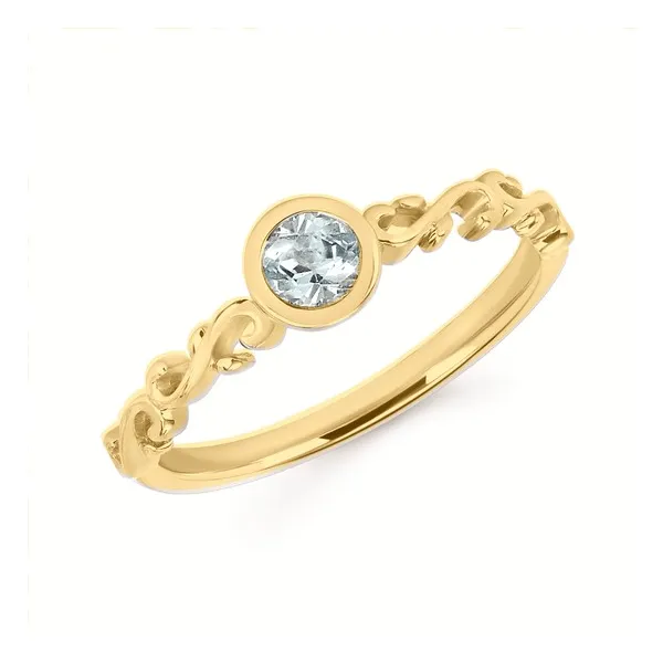 14kt Yellow Gold Aquamarine Stackable Ring