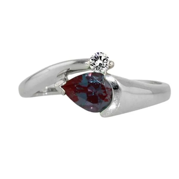 14kt White Gold Alexandrite and Diamond Ring Stambaugh Jewelers Defiance, OH