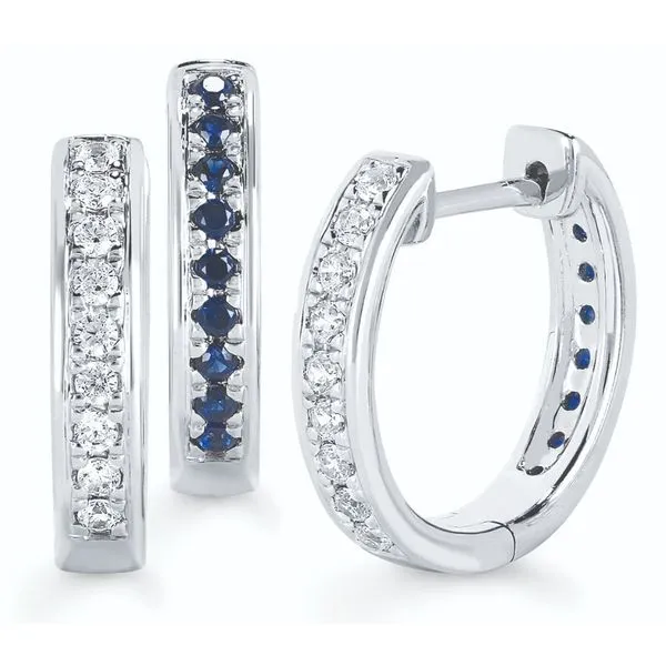 10kt White Gold Sapphire and Diamond Reversible Earrings Stambaugh Jewelers Defiance, OH