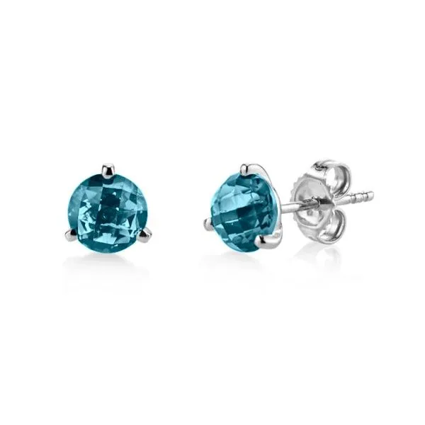 14kt White Gold London Blue Topaz Earrings Stambaugh Jewelers Defiance, OH