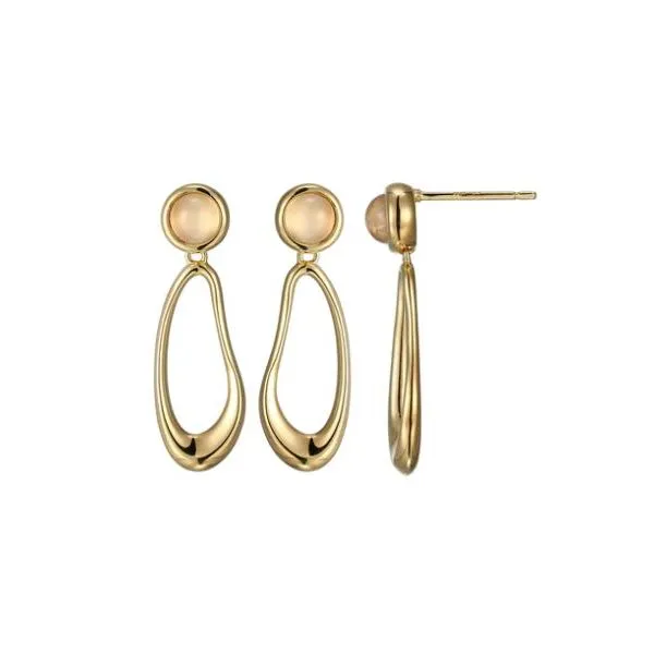 ELLE Sterling Silver \Satelite\ Moonstone Earrings
