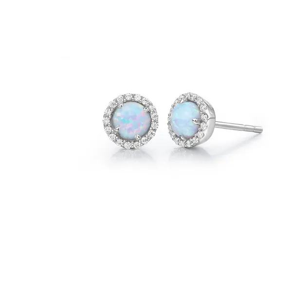Lafonn Simulated Opal and Lassaire® Gemstone Earrings in Sterling Silver Stambaugh Jewelers Defiance, OH