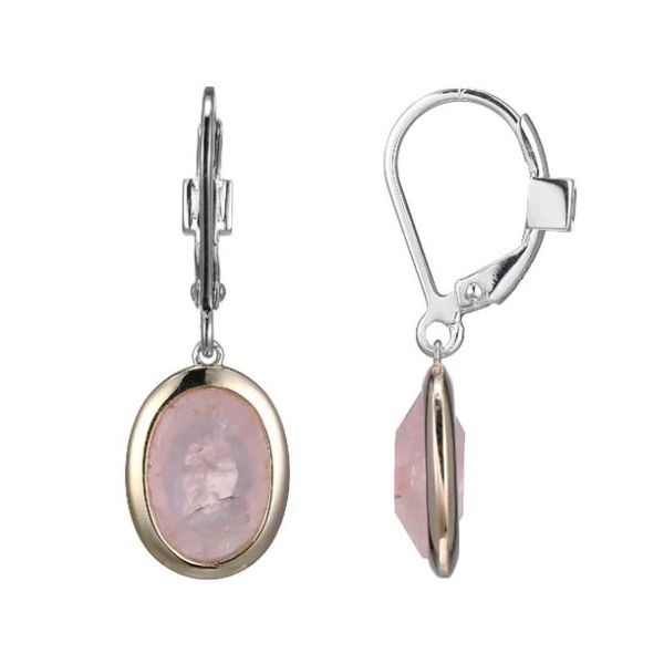ELLE Sterling Silver 'Mirage' Rose Quatrz Earrings Stambaugh Jewelers Defiance, OH
