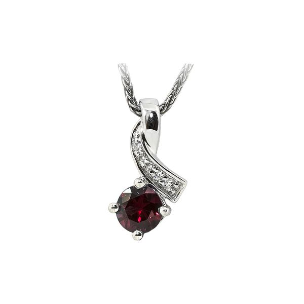 Ruby and Diamond Necklace in 14kt White Gold Stambaugh Jewelers Defiance, OH