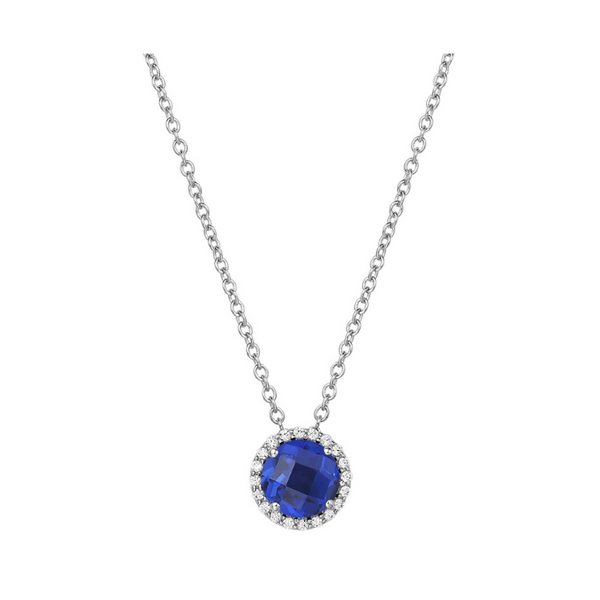 Lafonn Lab-grown Sapphire and Lassaire Gemstone Pendant in Sterling Silver Stambaugh Jewelers Defiance, OH