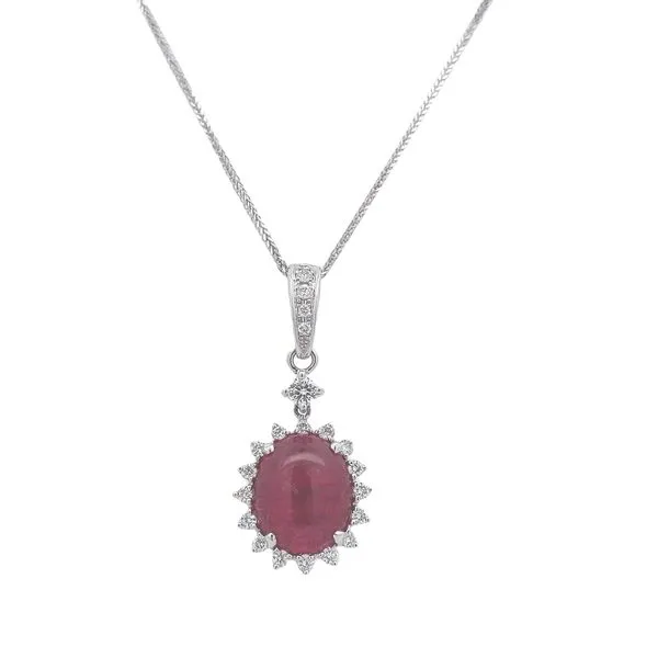 18kt White Gold Ruby and Diamond Pendant Stambaugh Jewelers Defiance, OH