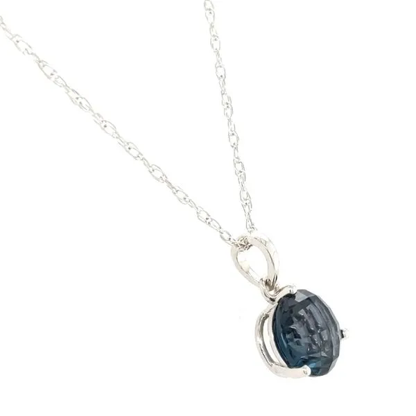 14kt White Gold London Blue Topaz Pendant Image 2 Stambaugh Jewelers Defiance, OH