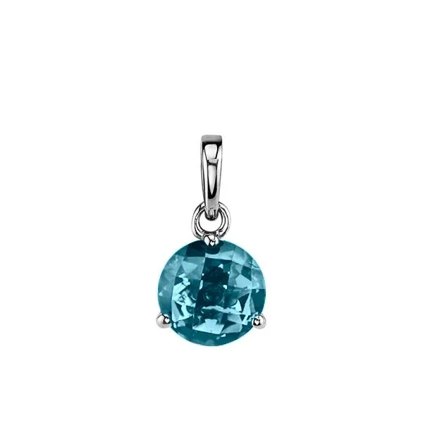 14kt White Gold London Blue Topaz Pendant Image 3 Stambaugh Jewelers Defiance, OH