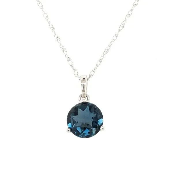 14kt White Gold London Blue Topaz Pendant Stambaugh Jewelers Defiance, OH
