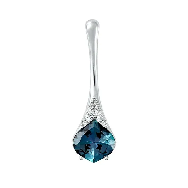 Chatham® Created Alexandrite and Diamond Pendant in 14kt White Gold Stambaugh Jewelers Defiance, OH