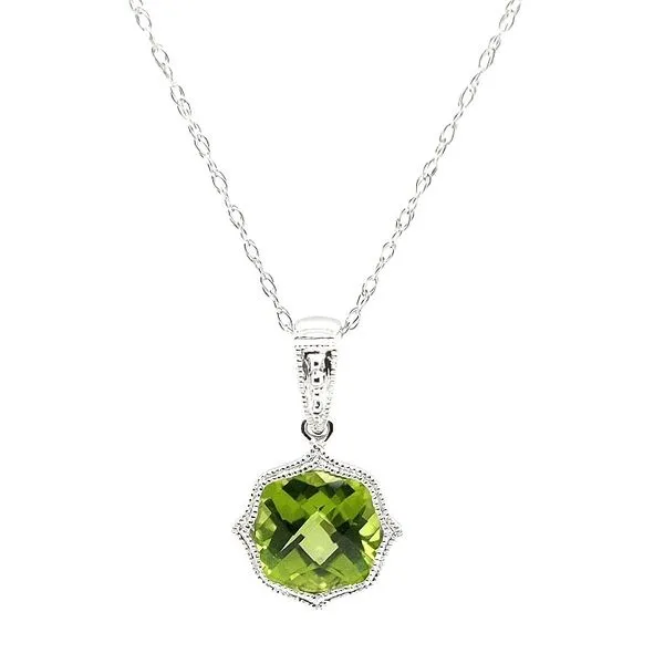 14kt White Gold Peridot Pendant Stambaugh Jewelers Defiance, OH