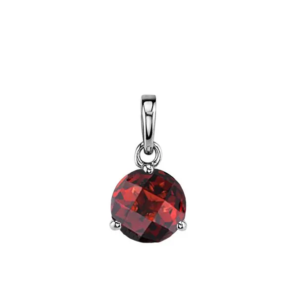 14kt White Gold Garnet Pendant