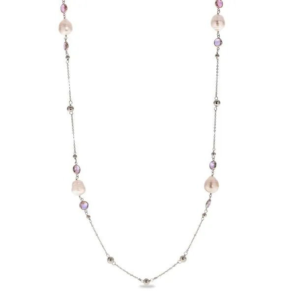 Sterling Silver Pink Pearl and Amethyst 36