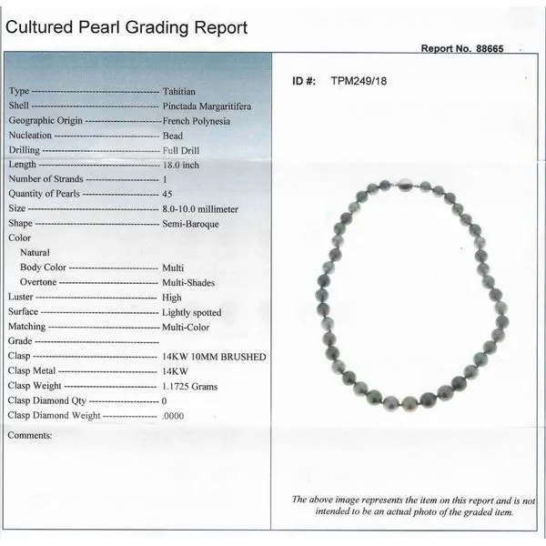 8-10mm Tahitian Pearl Graduated Strand with 14kt White Gold Clasp Image 2 Stambaugh Jewelers Defiance, OH