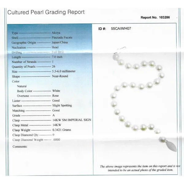 7\ Japanese Akoya Pearl Bracelet with 14kt Yellow Gold Clasp