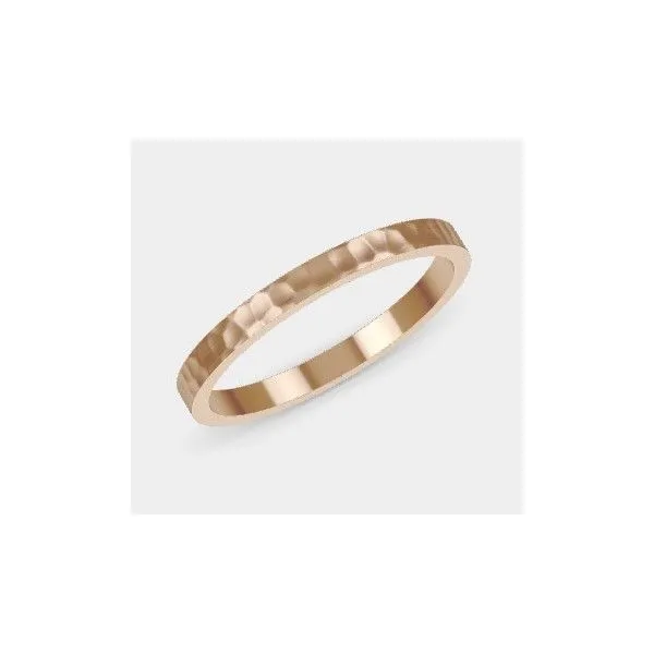14kt Rose Gold Hammered Finish Stackable Ring Image 2 Stambaugh Jewelers Defiance, OH