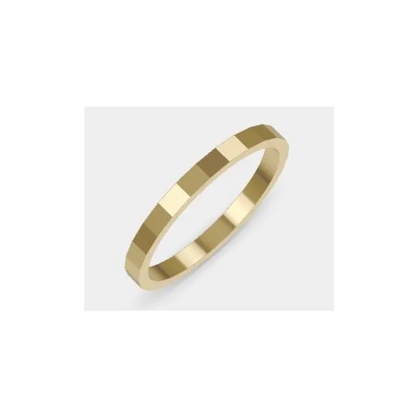 14kt Yellow Gold Faceted Stackable Ring Image 2 Stambaugh Jewelers Defiance, OH