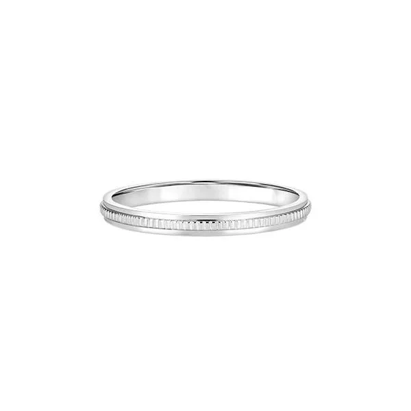 14kt White Gold Textured Stackable Ring Stambaugh Jewelers Defiance, OH