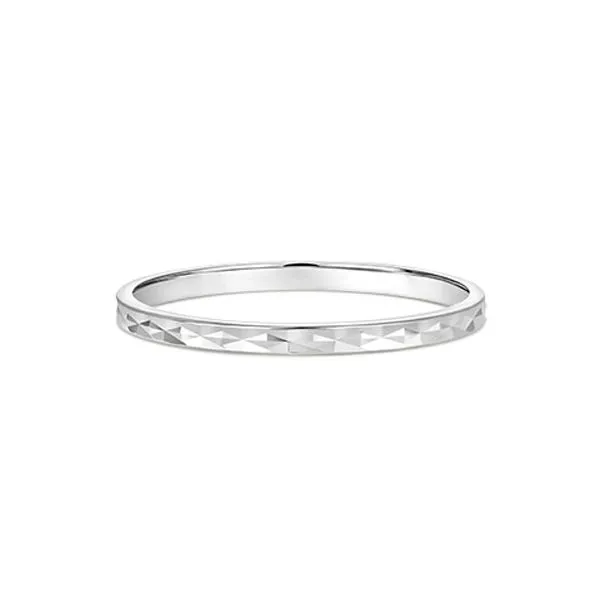 14kt White Gold Carved Stackable Ring Stambaugh Jewelers Defiance, OH