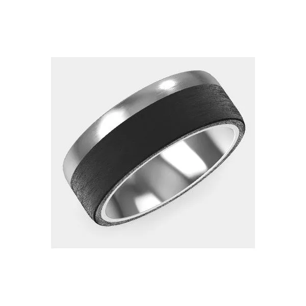 Mens Gold and Carbon Fiber Wedding Band
