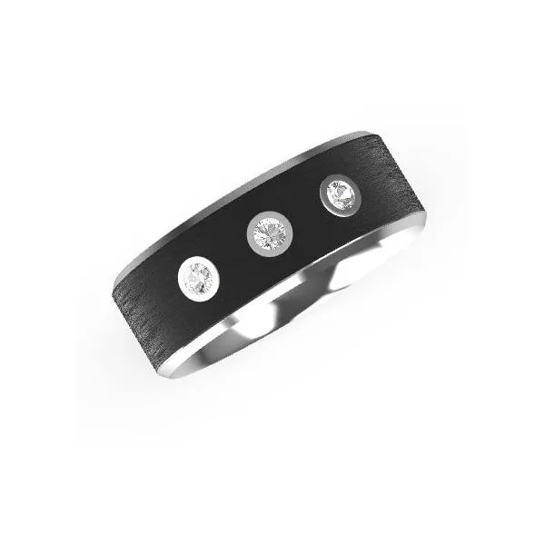 Mens Gold and Carbon Fiber Wedding Band