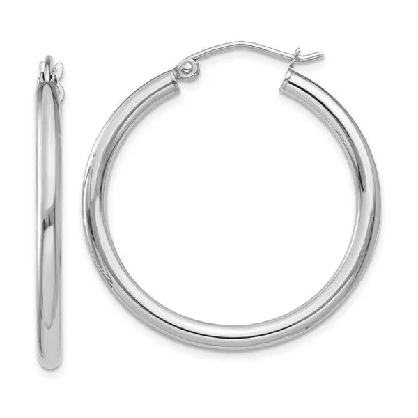 14kt White Gold Hoop Earrings Stambaugh Jewelers Defiance, OH