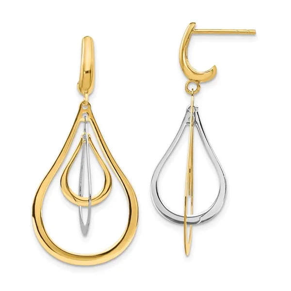 14kt Yellow and White Gold Drop Earrings Stambaugh Jewelers Defiance, OH