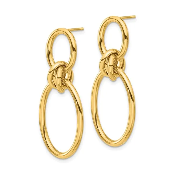 14kt Yellow  Gold Oval Dangle Earrings Image 2 Stambaugh Jewelers Defiance, OH