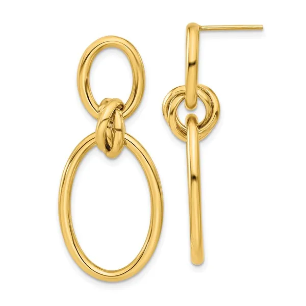 14kt Yellow  Gold Oval Dangle Earrings Stambaugh Jewelers Defiance, OH