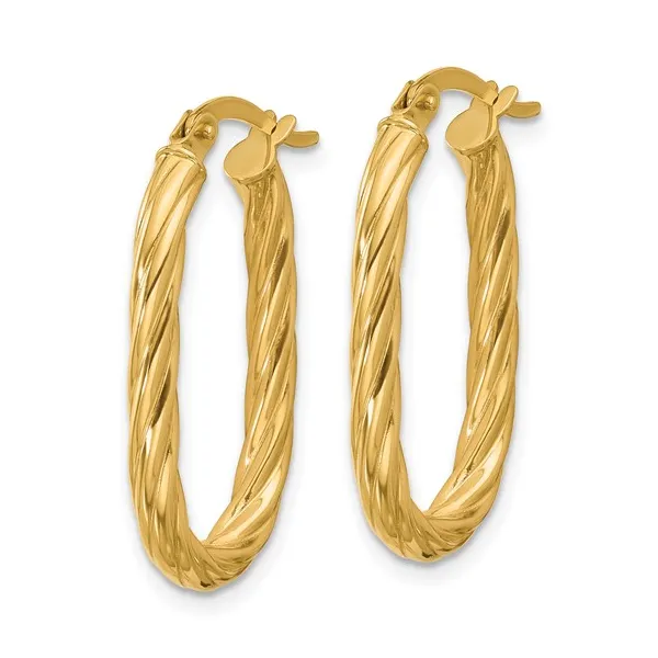 14kt Yellow Gold Twisted Hoop Earrings Image 2 Stambaugh Jewelers Defiance, OH