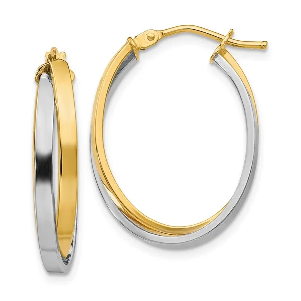 14kt Yellow and White Gold Hoop Earrings Stambaugh Jewelers Defiance, OH